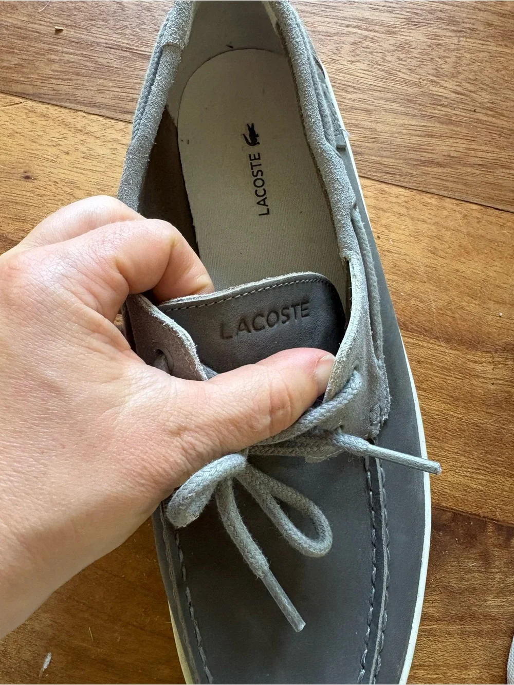 Lacoste keellson Men's Suede Boat Shoes in grey